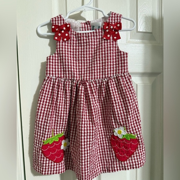 Counting Daisies Gingham Strawberry Sun Dress - Picture 1 of 8
